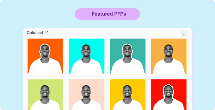 Select a featured PFP template for your TikTok PFP