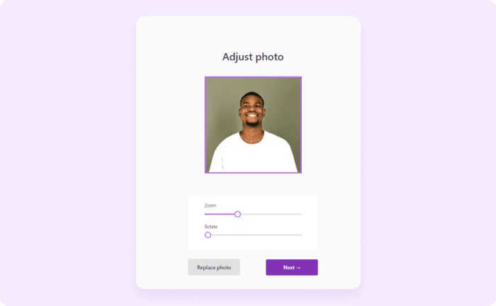 Adjust the direction of your photo or zoom in/out your future Instagram profile picture 