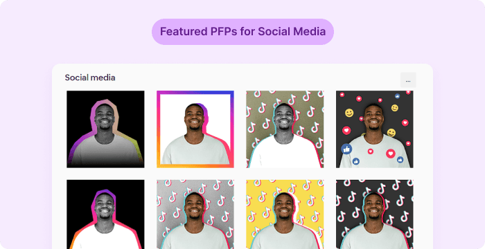 Featured PFP templates for Social Media by Picofme.io, including designs for Instagram PFPs
